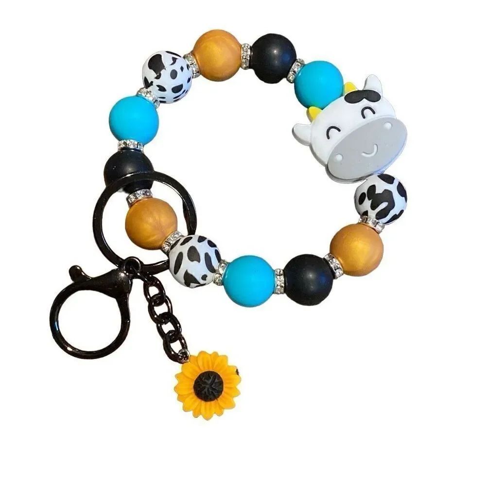 Cow Wristlet Keychain